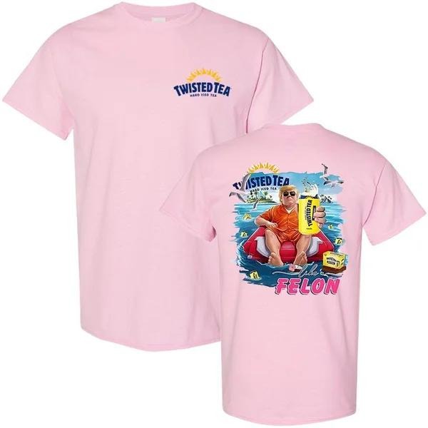 Two Sided Trump Twisted Tea Inspired Trump Patriotic Beer Drinking Shirts Funny Summer Outdoors Beer Lover T-Shirts