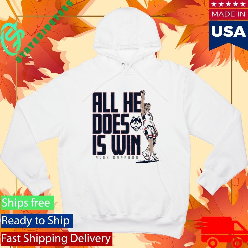 UConn Basketball Alex Karaban All He Does is Win Shirt Unisex , , , Long Sleeve Tee