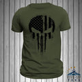 USA Flag Skull Blacked Out T-Shirts