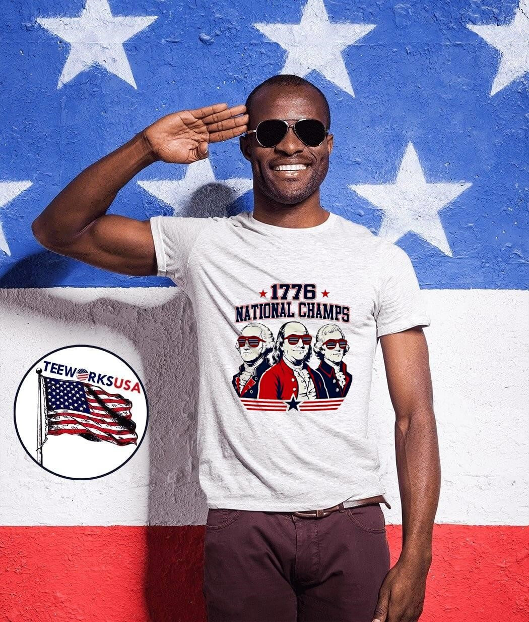 USA Founders Party 1776 National Champs Founding Fathers T-Shirt