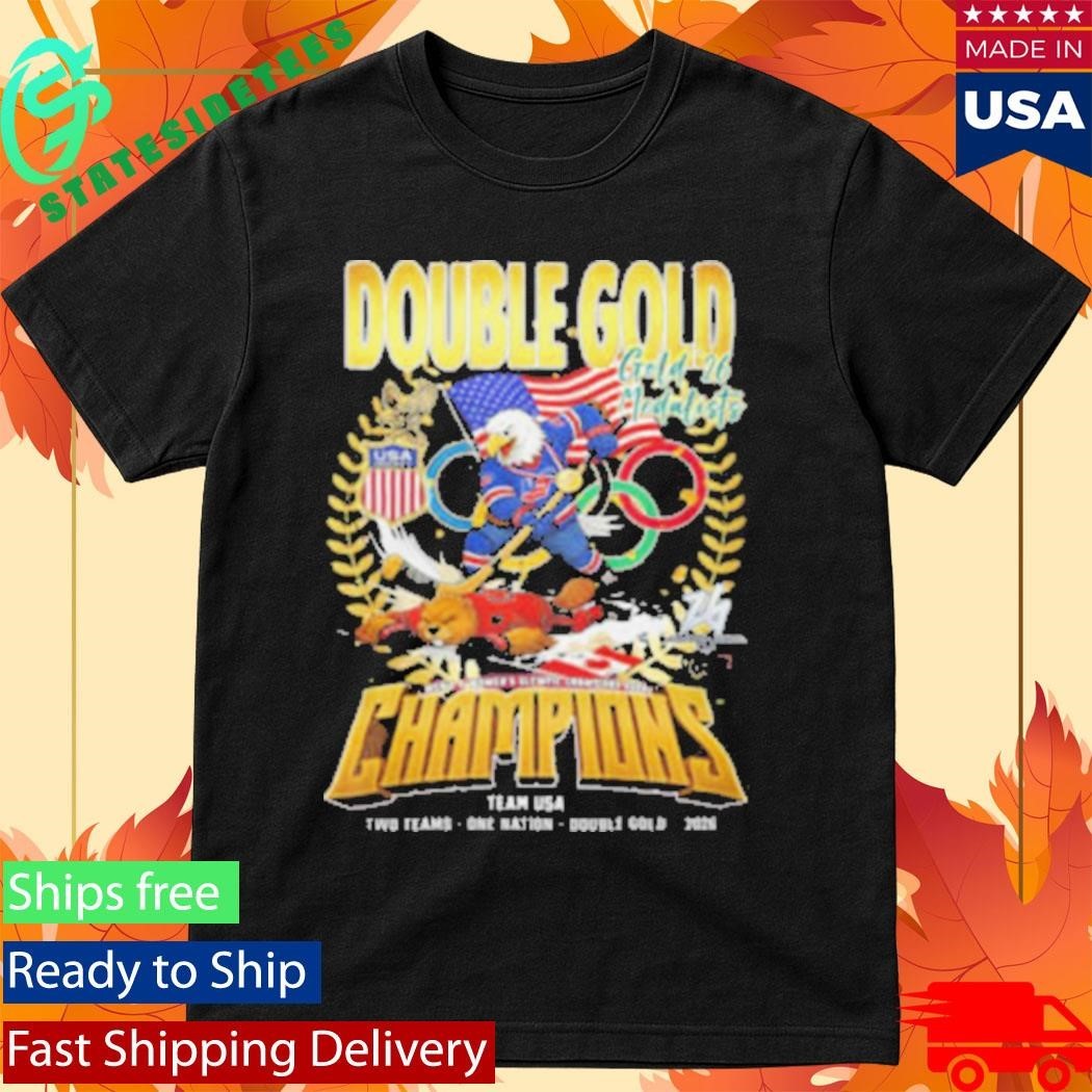 USA Hockey Double Gold Champions 2026 Eagle vs Beaver Shirt Unisex , , , Long Sleeve Tee