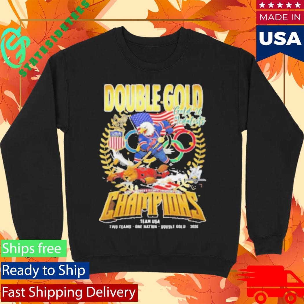 USA Hockey Double Gold Champions 2026 Eagle vs Beaver Shirt Unisex , , , Long Sleeve Tee