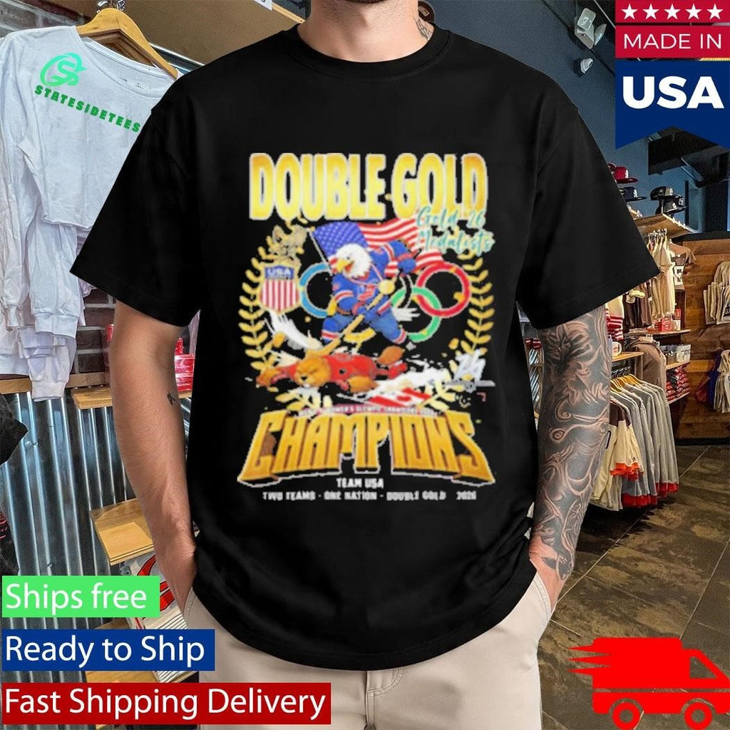 USA Hockey Double Gold Champions 2026 Eagle vs Beaver Shirt Unisex , , , Long Sleeve Tee