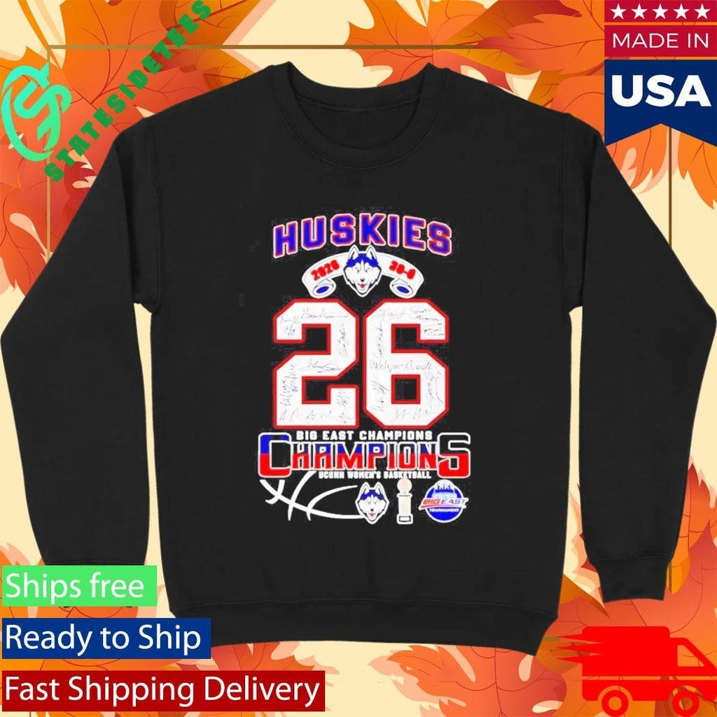 Uconn Huskies 2026 Big East Champions 30 0 Signatures Shirt Unisex , , , Long Sleeve Tee