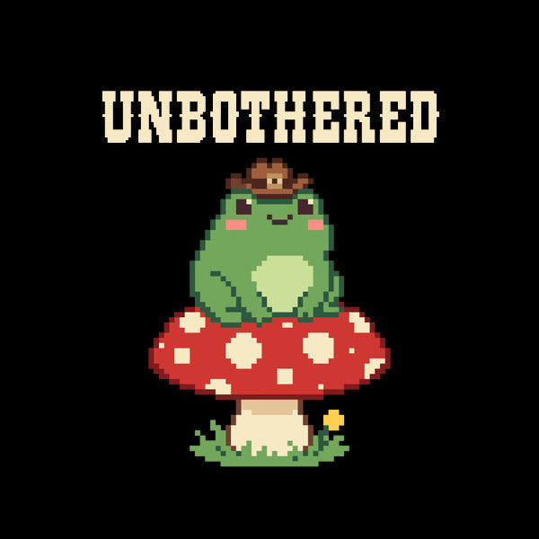 Unbothered Cowboy Frog On Mushroom