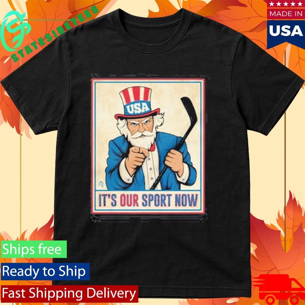 Uncle Sam It’s Our Sport Now Team Usa Ice Hockey Champions 2026 Unisex , , , Long Sleeve Tee