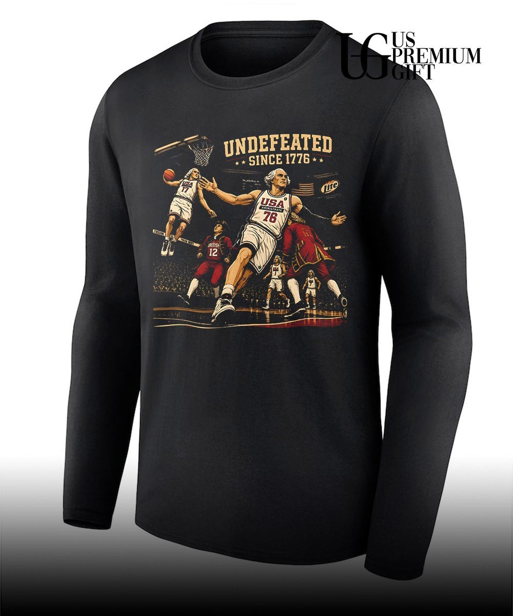 Undefeated since 1776 Founding Fathers 4th of July Basketball shirt