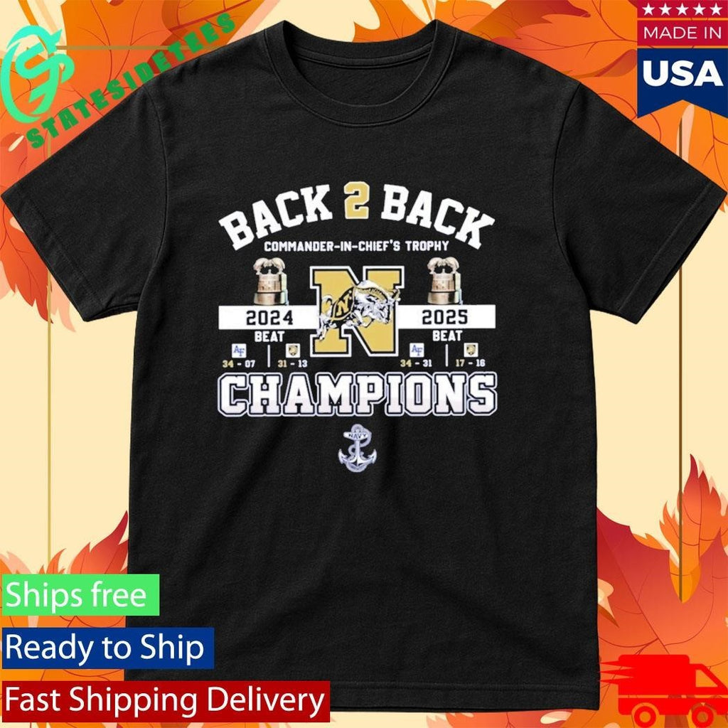 United States Naval Academy Navy Midshipmen 20242025 Commander In Chiefs Trophy Champions Shirt