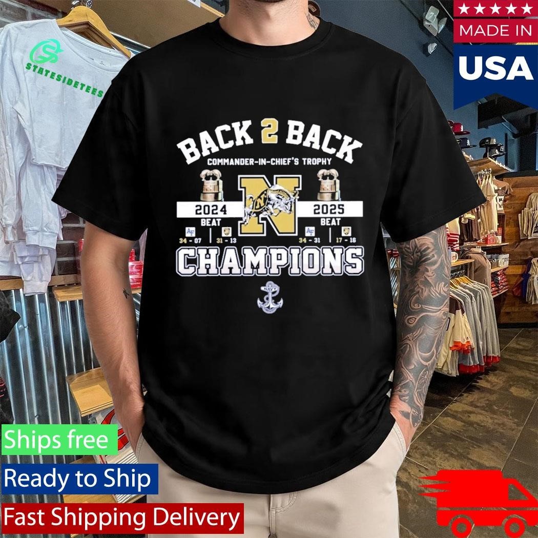 United States Naval Academy Navy Midshipmen 20242025 Commander In Chiefs Trophy Champions Shirt
