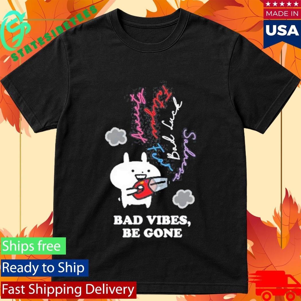 Usagyuuun Bad Vibes Be Gone Shirt Unisex , , , Long Sleeve Tee