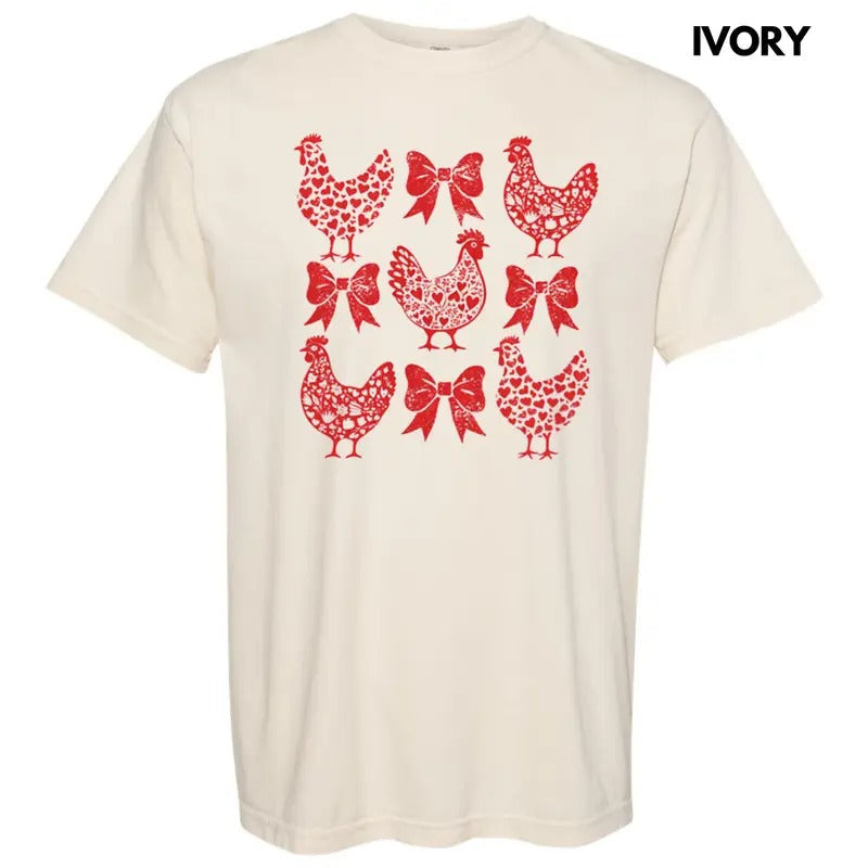 Valentine Chickens Comfort Colors T-Shirts