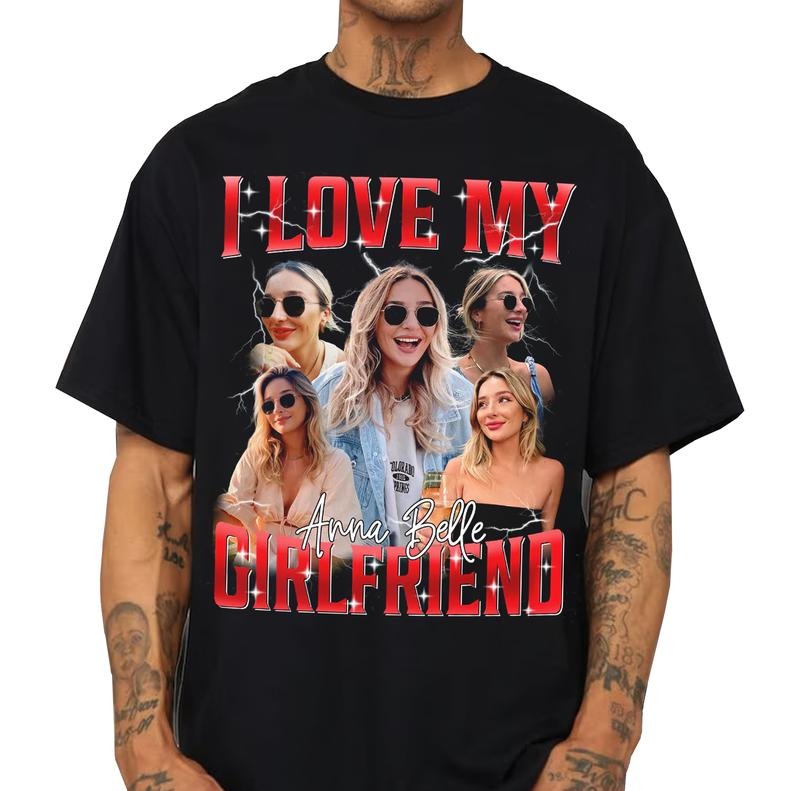 Valentine Custom Photos Shirt Custom Bootleg Rap Custom Your Own Bootleg Shirt Vintage Retro 90s Custom Photo Shirt Insert Your Own Shirt Menswear Top Streetwear Round Neck T-Shirts