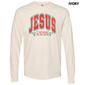 Varsity Jesus Red & Green Long Sleeve Comfort Colors 'NLB' T-Shirts