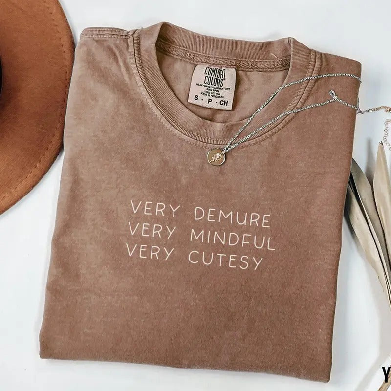 Very Demure Shirt Demure Shirt Demure Strong Trending Words T-Shirts