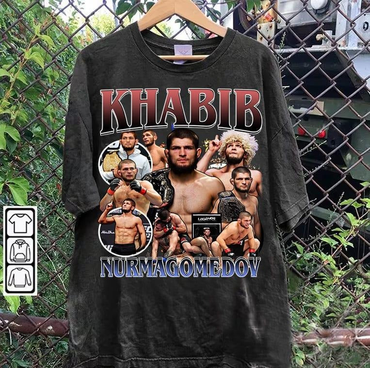 Vintage 90s Khabib Nurmagomedov Khabib Nurmagomedov Retro Mixed Martial Artist Man Woman 1 T-Shirts