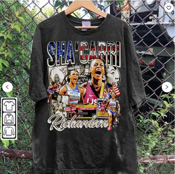 Vintage 90s Sha'Carri Richardson Sha'Carri Richardson American Field Athlete Man Woman Fan T-Shirts