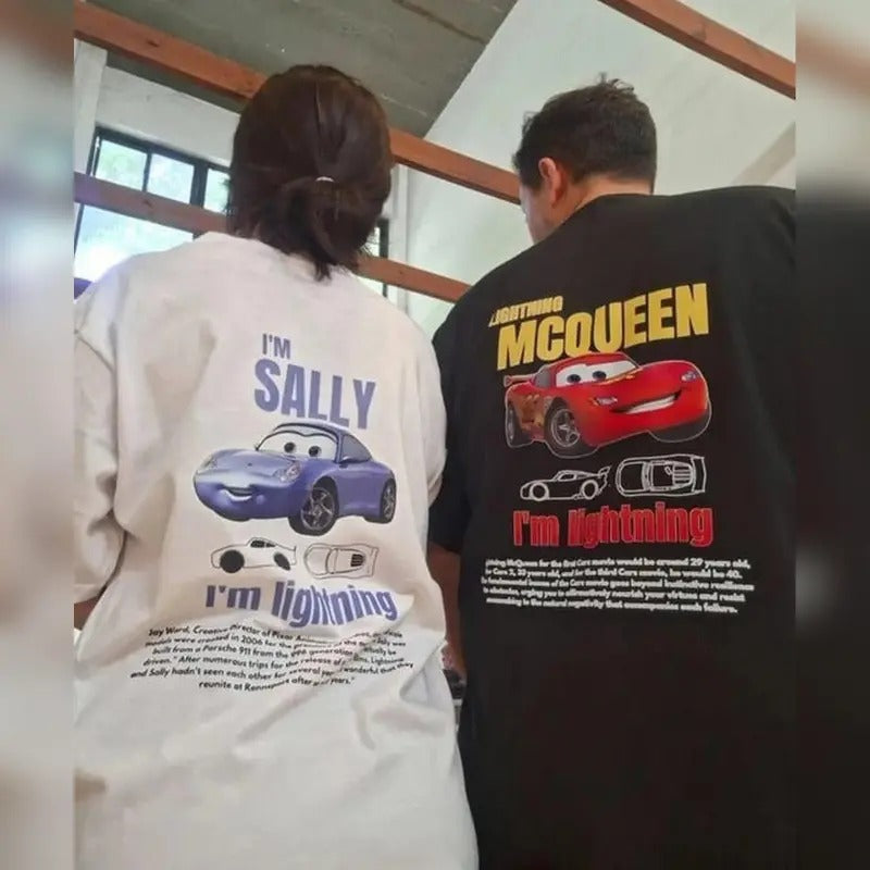 Vintage Cars Matching Shirt Lightning Mquen Sally Couple Mquen T-Shirts