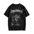 Vintage Goth Cross Letter Top Womenswear Underwear Cotton Polyester Streetwear T-Shirts