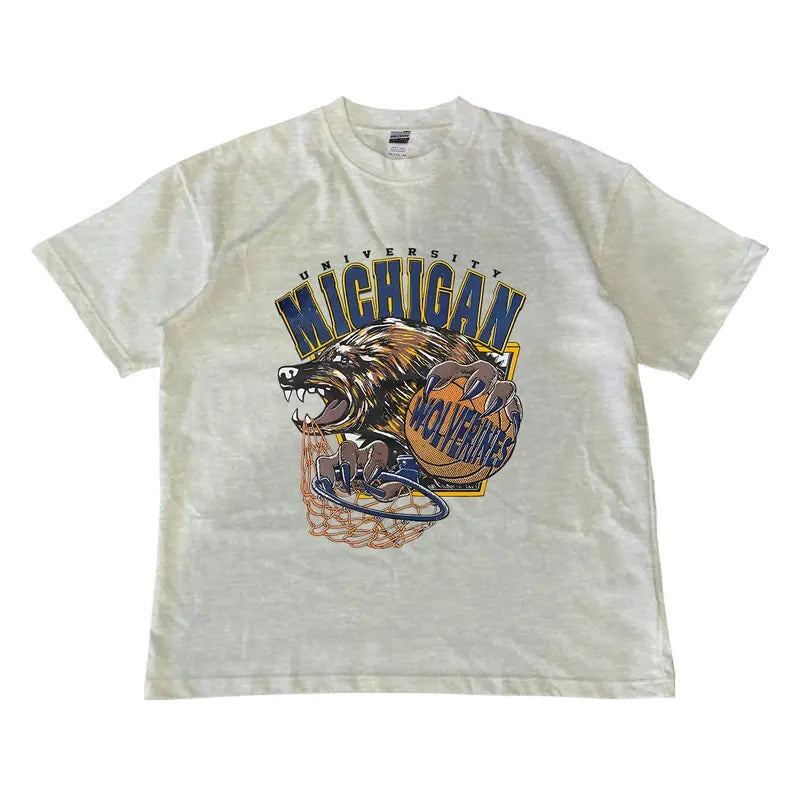 Vintage Michigan Wolverines MW Shirt Menswear Top T-Shirts