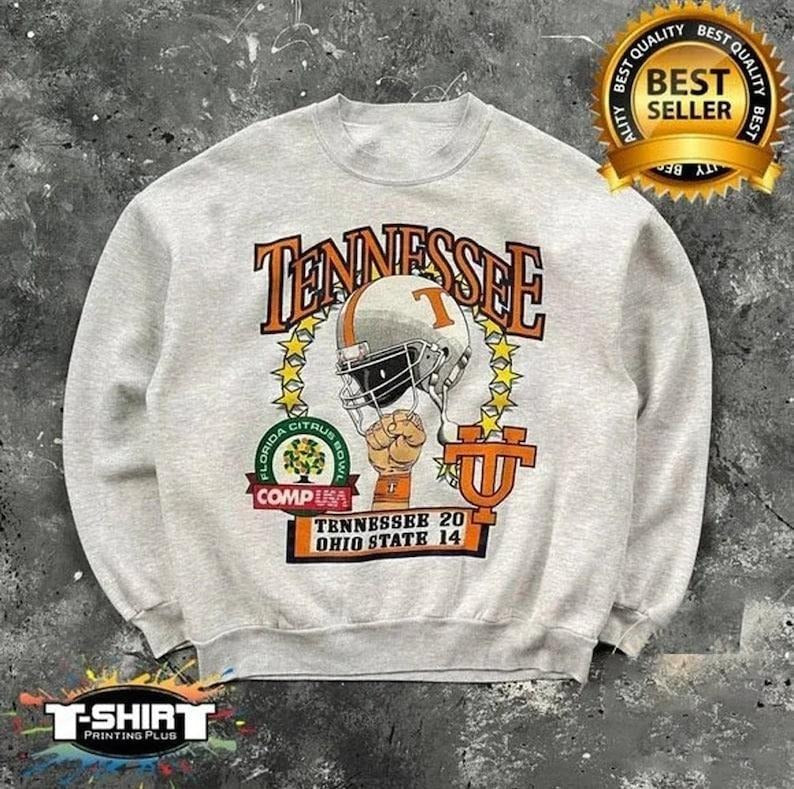 Vintage NCAA Tennessee Volunteers Helmet Cotton Fabric T-Shirts
