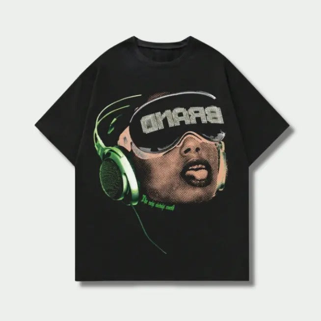Vintage Neon Beats Top Womenswear Underwear Cotton Polyester Printed Streetwear T-Shirts