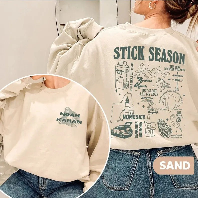 Vintage Stick Season Tour 2023 Two Sides Noah Kahan Stick Season Tour 2023 Kahan Folk Pop Music Shirt Country Music Shirt T-Shirts