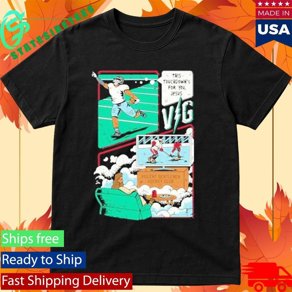 Violent Gentlemen Jesus Watches Hockey Shirt Unisex , , , Long Sleeve Tee