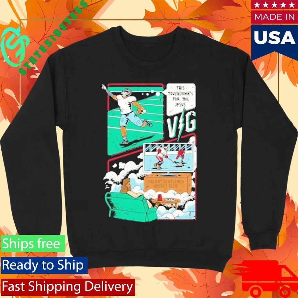 Violent Gentlemen Jesus Watches Hockey Shirt Unisex , , , Long Sleeve Tee