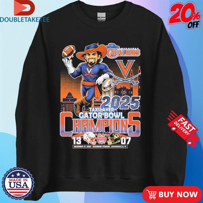 Virginia Cavaliers 13-07 Defeat Mizzou Tigers 2025 Taxslayer Gator Bowl Champions Mascot