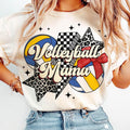 Volleyball Mama Bow Volleyball Mom Retro Volleyball Shirt Game Day Volleyball Coquette Sports T-Shirts