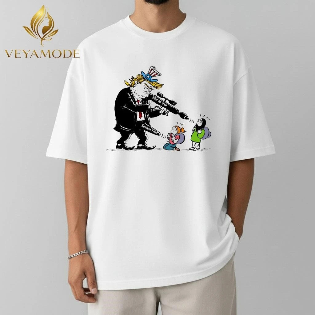 War on Iran Epstein files Trump sniper tee Unisex , , , Long Sleeve Tee
