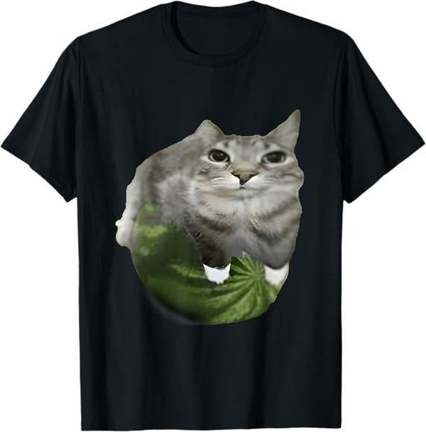 Watermelon Cat Silly Cat Meme T-Shirts