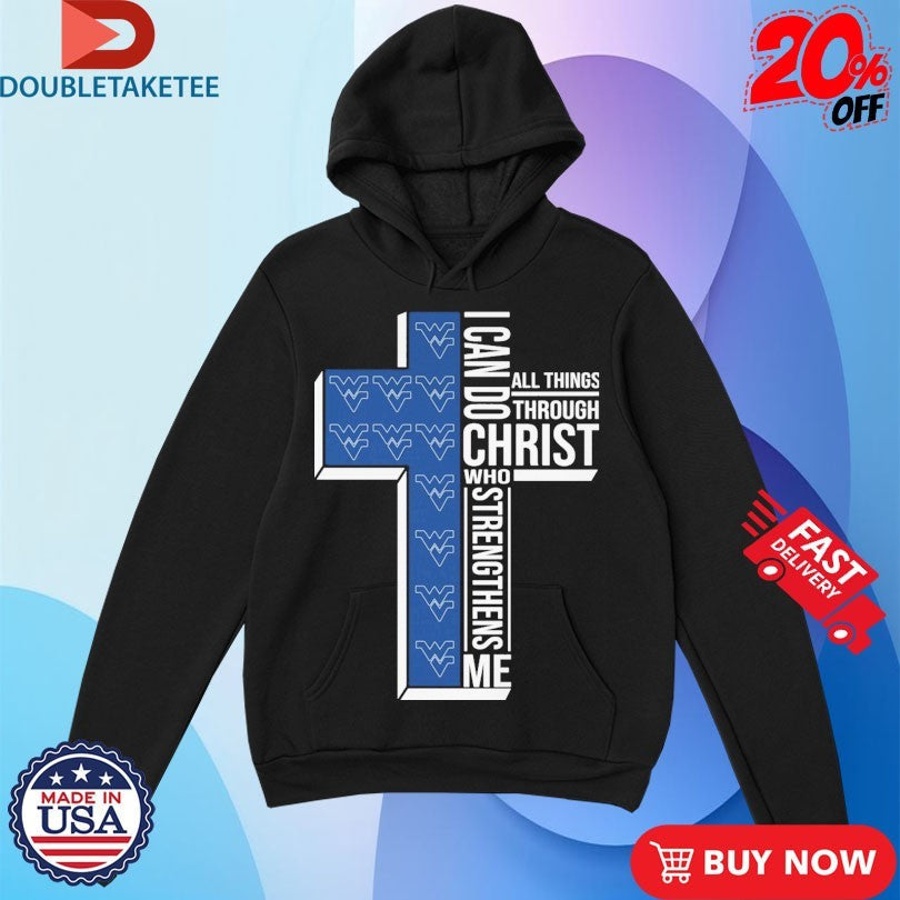 West Virginia Mountaineers I Can Do All Things Through Christ Who Strengthen Me Unisex , , , Long Sleeve Tee