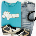 White Chenille Mama Patch T-Shirts