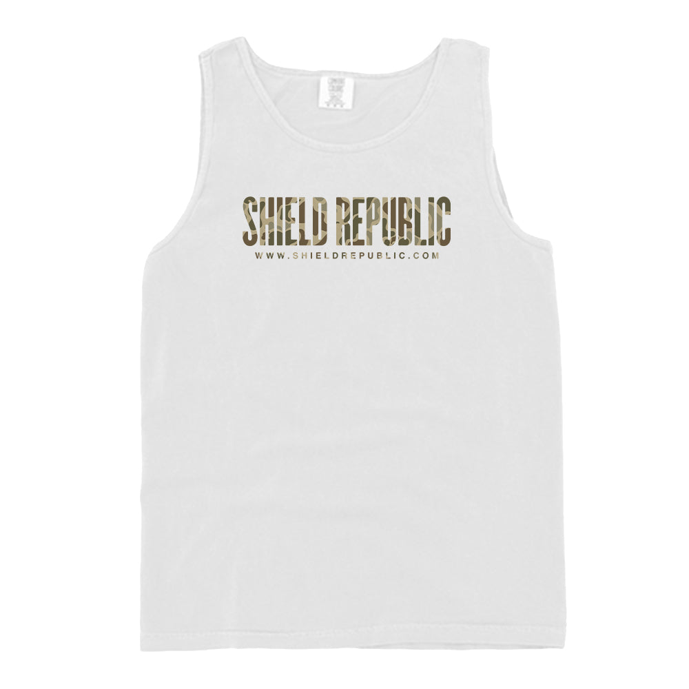Shield Republic Duck Camo Banner Text (Front) T-Shirts