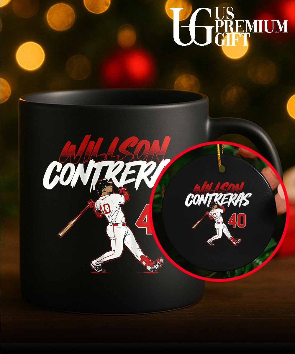 Willson Contreras 40 Boston Red Sox baseball slugger swing number shirt