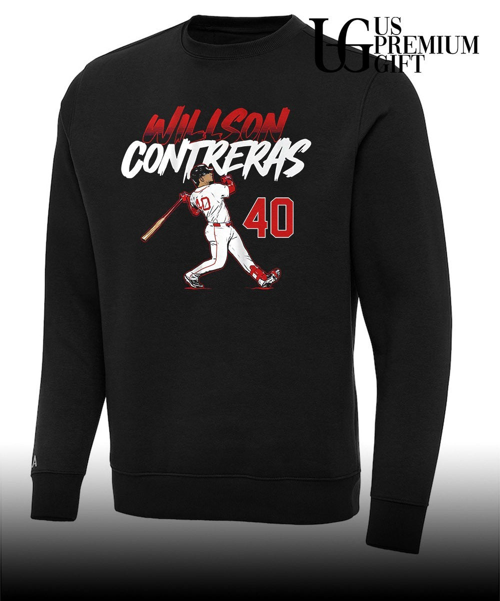 Willson Contreras 40 Boston Red Sox baseball slugger swing number shirt