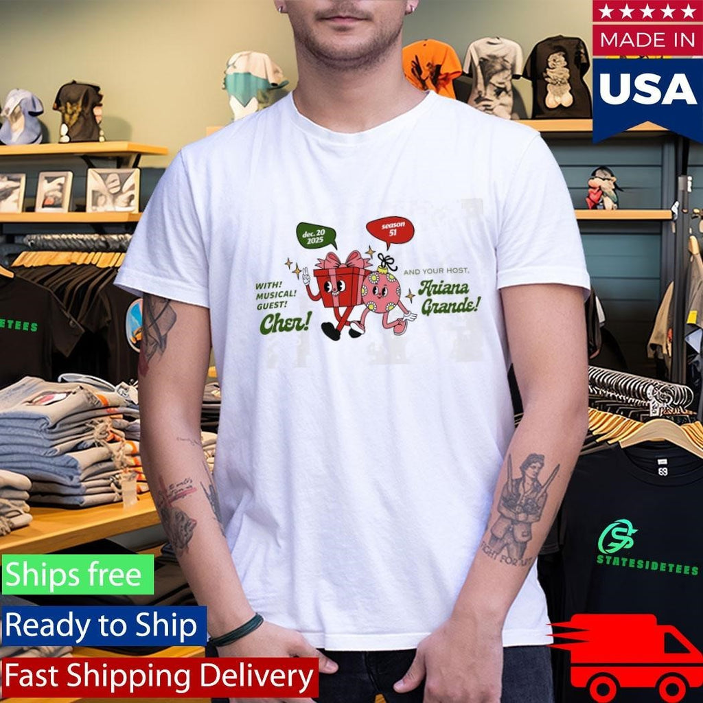 With Musical Guest Cher And Your Host Ariana Grande Shirt Unisex , , , Long Sleeve Tee