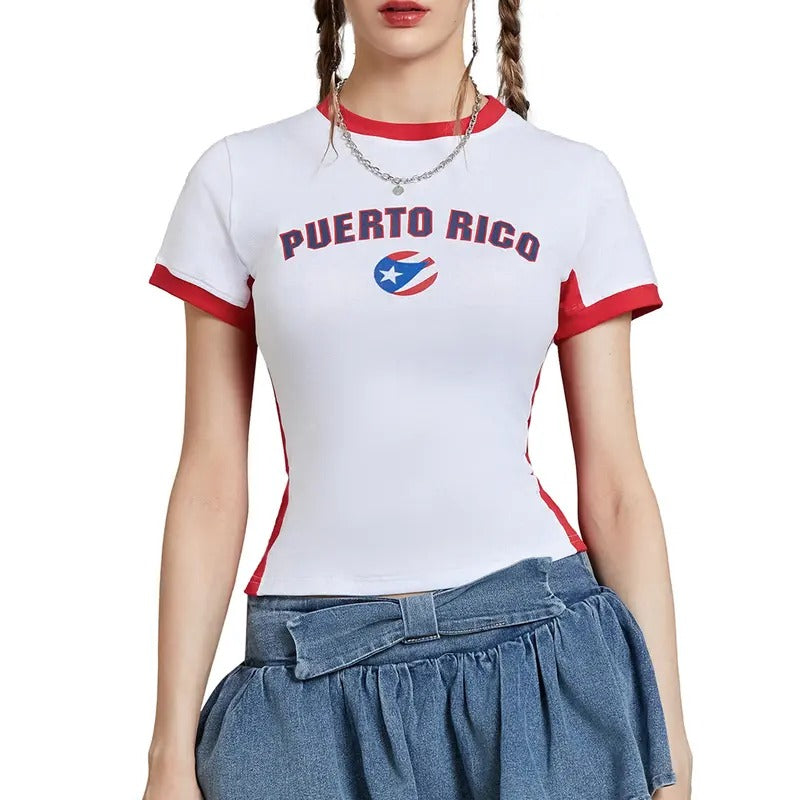 Summer Basic Casual Letter Print Short Sleeve Tops Streetwear Grunge Clothes Cotton T-Shirts