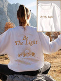 Letter Print Round Neck Casual Long Sleeve Crew Neck Spring & Fall Top Daily T-Shirts