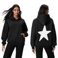 Loose Star Print Hooded Long Sleeve Fall Winter Casual Tops T-Shirts