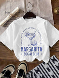 Margarita Social Club Round Neck Vintage Casual Crew Neck Daily All Seasons Top T-Shirts