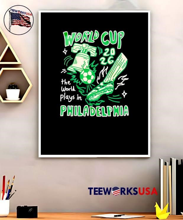World Cup 2026 Philadelphia Liberty Bell Soccer Cleat Playing Tee Shirt