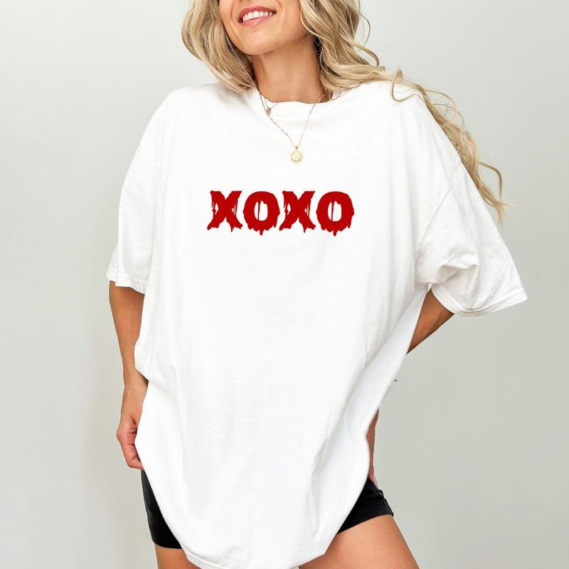 XOXO Halloween XOXO Halloween Spooky Sarcastic XOXO Unhinged Shirt Funny Shirt Halloween Spooky Season Shirt Comfy Fabric Tops Womenswear Cotton Fabric Relaxed Fit Chic T-Shirts