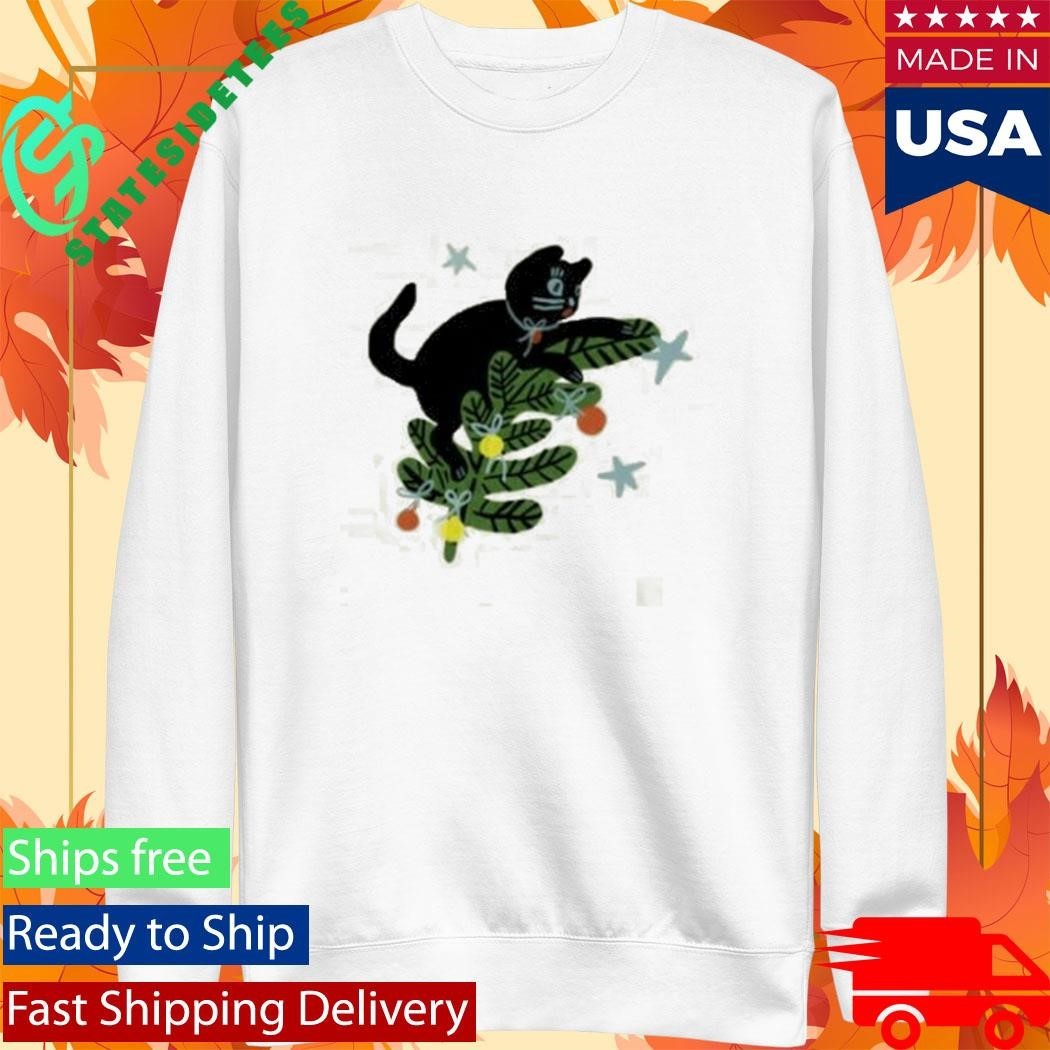 Yarrow Goods Christmas Tree Cat Shirt Unisex , , , Long Sleeve Tee