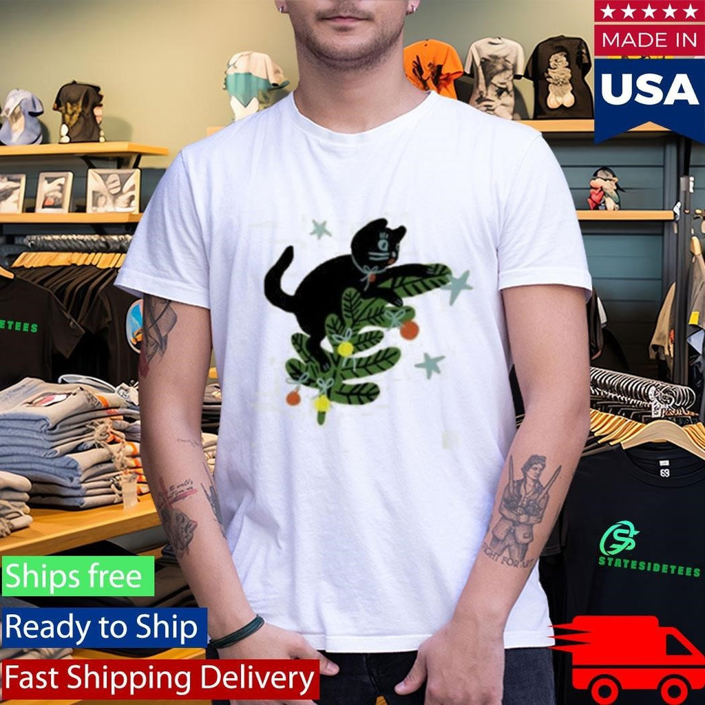 Yarrow Goods Christmas Tree Cat Shirt Unisex , , , Long Sleeve Tee
