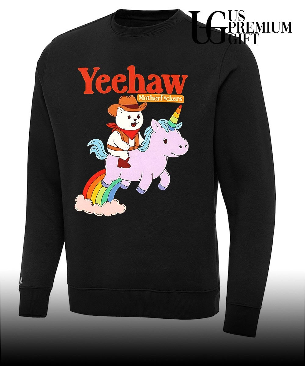 Yeehaw motherfuckers cat riding unicorn shirt