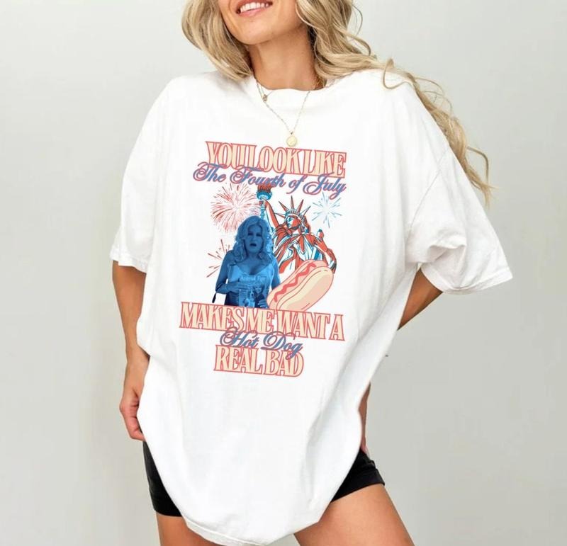 You Like Fourth July Makes Me Want Hot Beach Shirt Fourth July Shirt Hot Dog Real Bad Short Sleeve Shirt T-Shirts