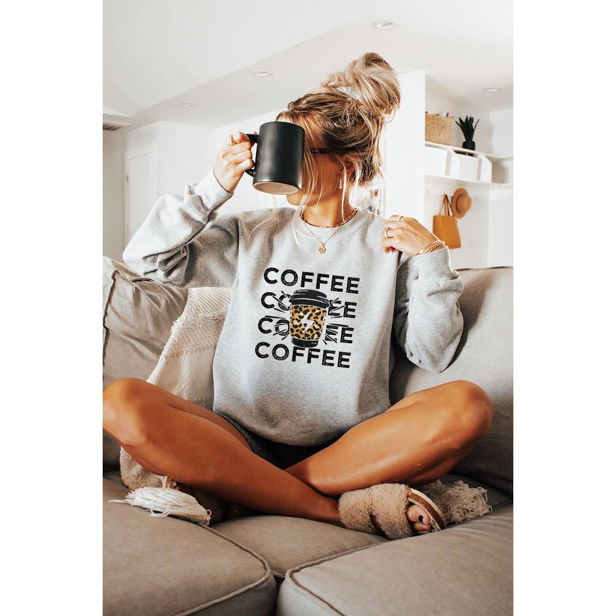 Coffee Vintage  Graphic  Sweatshirts