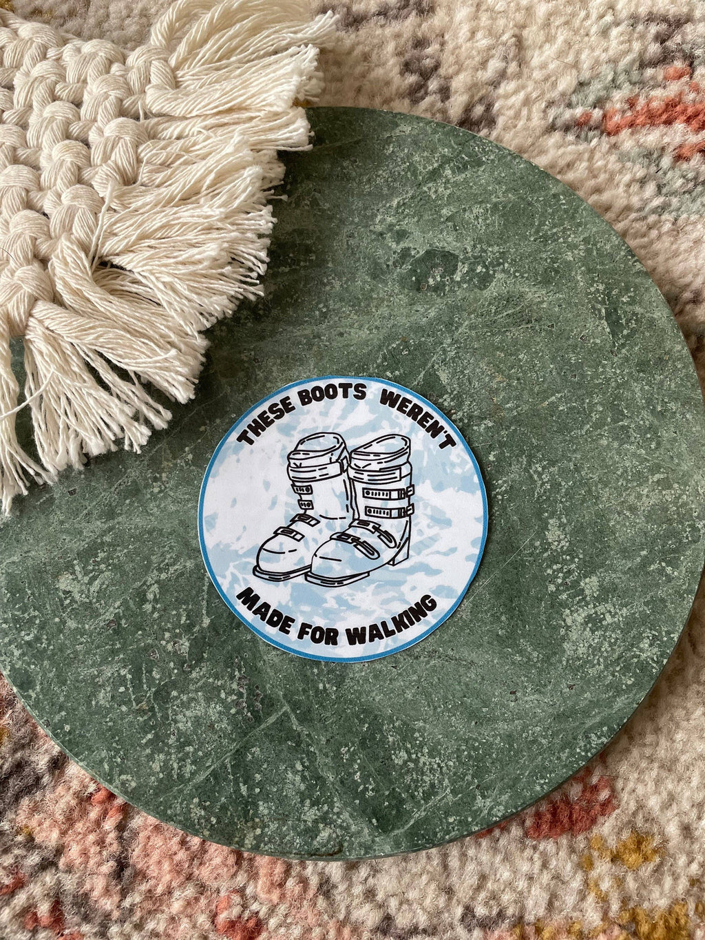 Skiing Vinyl Helmet Sticker